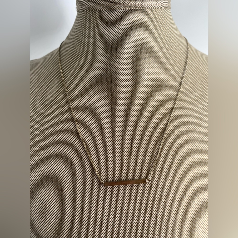 Brushed Gold Adjustable Bar Necklace